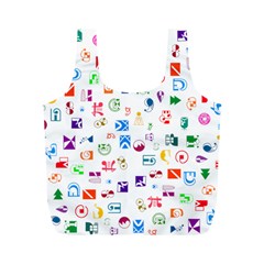 Colorful Abstract Symbols Full Print Recycle Bag (m) by FunnyCow