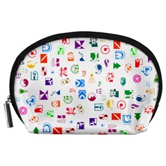 Colorful Abstract Symbols Accessory Pouch (large) by FunnyCow