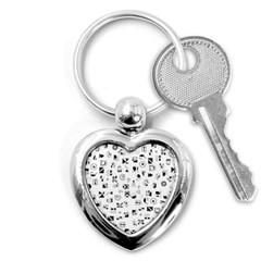 Black Abstract Symbols Key Chains (heart)  by FunnyCow