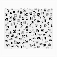 Black Abstract Symbols Small Glasses Cloth by FunnyCow