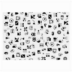 Black Abstract Symbols Large Glasses Cloth (2-side) by FunnyCow