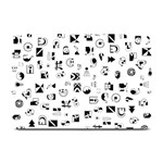 Black Abstract Symbols Plate Mats 18 x12  Plate Mat