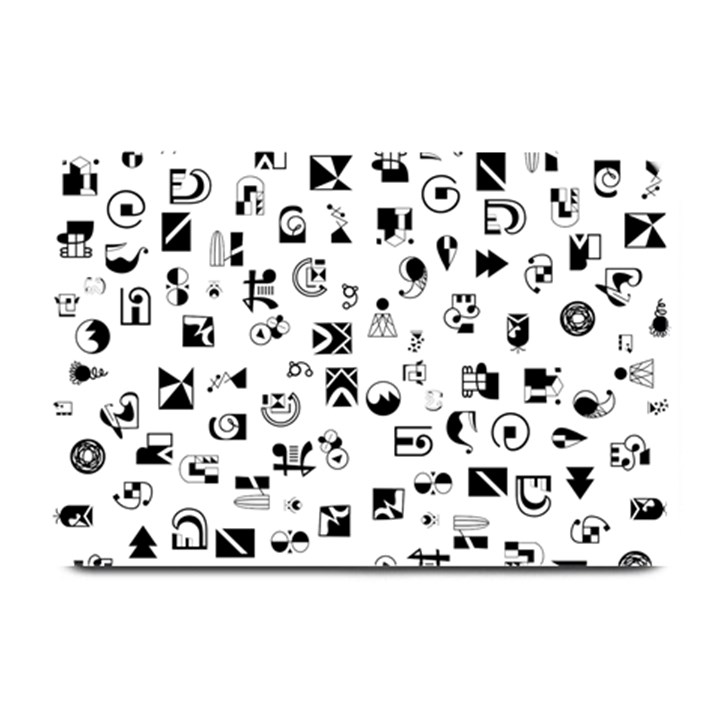 Black Abstract Symbols Plate Mats