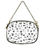 Black Abstract Symbols Chain Purse (Two Sides) Front