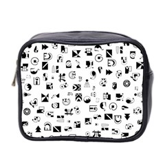 Black Abstract Symbols Mini Toiletries Bag (two Sides) by FunnyCow