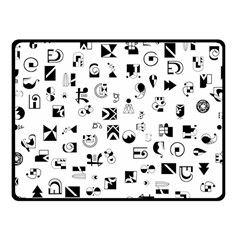 Black Abstract Symbols Fleece Blanket (small) by FunnyCow