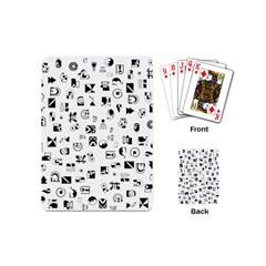 Black Abstract Symbols Playing Cards (mini)  by FunnyCow