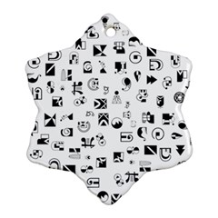 Black Abstract Symbols Ornament (snowflake)