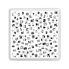 Black Abstract Symbols Memory Card Reader (square) by FunnyCow