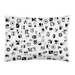 Black Abstract Symbols Pillow Case (two Sides) by FunnyCow