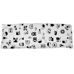 Black Abstract Symbols Body Pillow Case (dakimakura) by FunnyCow