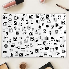 Black Abstract Symbols Cosmetic Bag (xxl) by FunnyCow