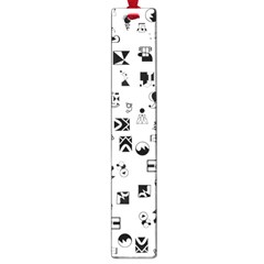 Black Abstract Symbols Large Book Marks by FunnyCow