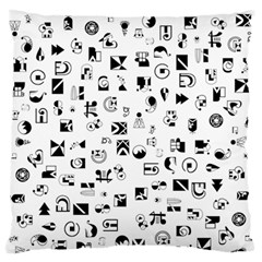 Black Abstract Symbols Standard Flano Cushion Case (two Sides) by FunnyCow