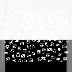 White On Black Abstract Symbols Rectangular Jigsaw Puzzl by FunnyCow