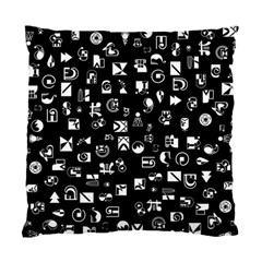 White On Black Abstract Symbols Standard Cushion Case (one Side) by FunnyCow