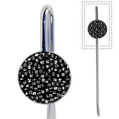 White On Black Abstract Symbols Book Mark by FunnyCow