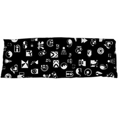 White On Black Abstract Symbols Body Pillow Case Dakimakura (two Sides) by FunnyCow