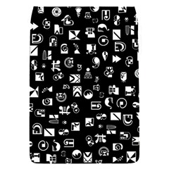 White On Black Abstract Symbols Removable Flap Cover (s) by FunnyCow