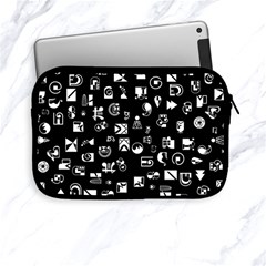 White On Black Abstract Symbols Apple Ipad Mini Zipper Cases by FunnyCow