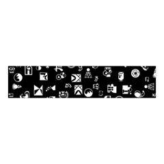 White On Black Abstract Symbols Velvet Scrunchie by FunnyCow