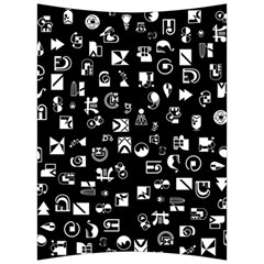 White On Black Abstract Symbols Back Support Cushion by FunnyCow