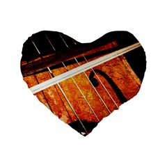 Cello Performs Classic Music Standard 16  Premium Flano Heart Shape Cushions by FunnyCow