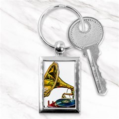 Vintage Gramophone Key Chains (rectangle)  by FunnyCow