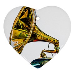 Vintage Gramophone Heart Ornament (two Sides) by FunnyCow