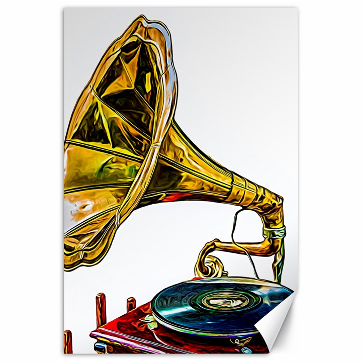 Vintage Gramophone Canvas 20  x 30 