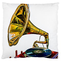 Vintage Gramophone Large Cushion Case (one Side) by FunnyCow