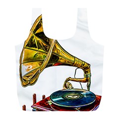 Vintage Gramophone Full Print Recycle Bag (l) by FunnyCow