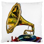 Vintage Gramophone Large Flano Cushion Case (Two Sides) Back