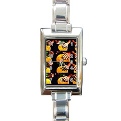 Drum Beat Collage Rectangle Italian Charm Watch by FunnyCow