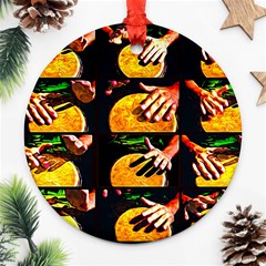 Drum Beat Collage Ornament (round) by FunnyCow