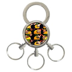 Drum Beat Collage 3-ring Key Chains by FunnyCow