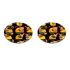 Drum Beat Collage Cufflinks (oval) by FunnyCow