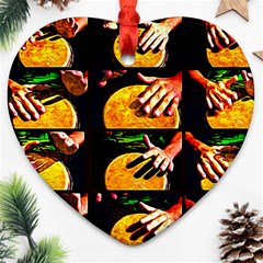 Drum Beat Collage Heart Ornament (two Sides) by FunnyCow