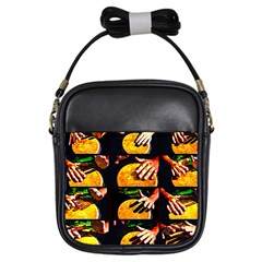 Drum Beat Collage Girls Sling Bag by FunnyCow