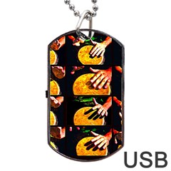 Drum Beat Collage Dog Tag Usb Flash (one Side) by FunnyCow