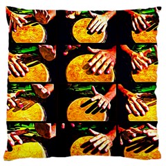 Drum Beat Collage Large Cushion Case (two Sides) by FunnyCow