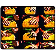 Drum Beat Collage Double Sided Fleece Blanket (medium)  by FunnyCow