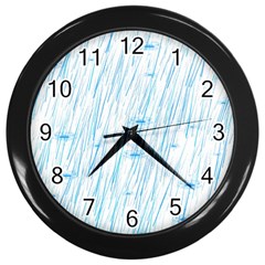 Let It Rain Wall Clock (black) by FunnyCow