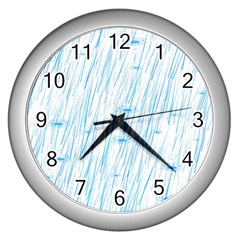 Let It Rain Wall Clock (silver) by FunnyCow