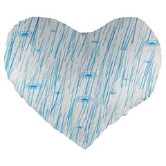 Let It Rain Large 19  Premium Flano Heart Shape Cushions by FunnyCow