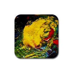 Yellow Chik Rubber Coaster (square)  by bestdesignintheworld