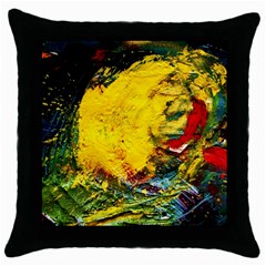 Yellow Chik Throw Pillow Case (black) by bestdesignintheworld