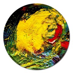 Yellow Chik Magnet 5  (round) by bestdesignintheworld