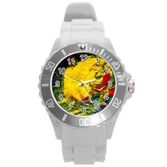 Yellow Chik Round Plastic Sport Watch (l) by bestdesignintheworld