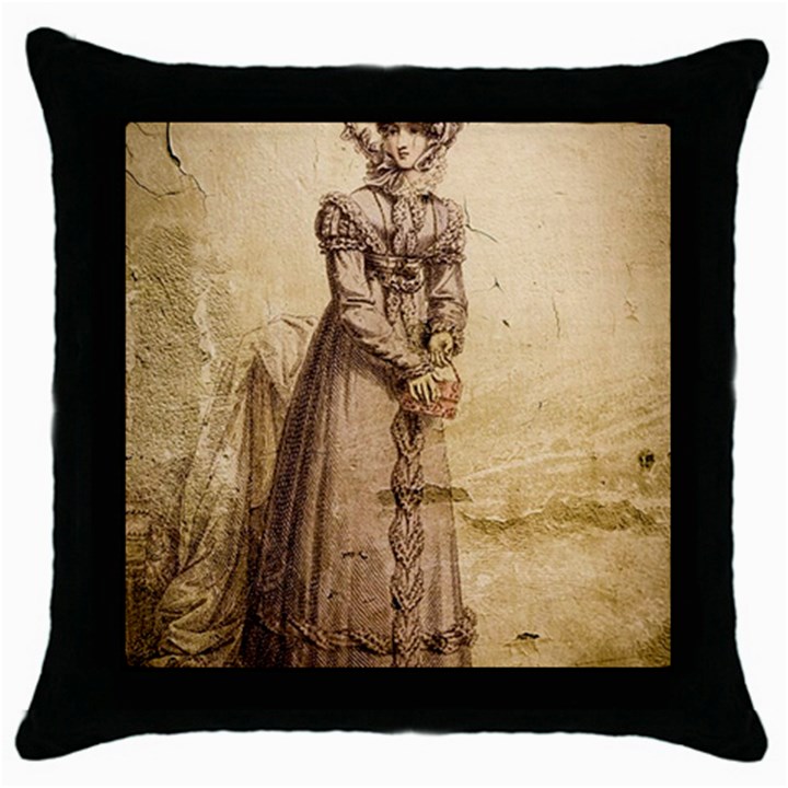 Lady 2507645 960 720 Throw Pillow Case (Black)